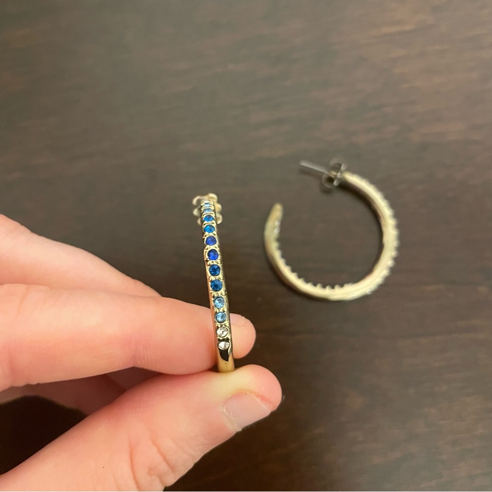 Vintage Hoops With Blue Gems
